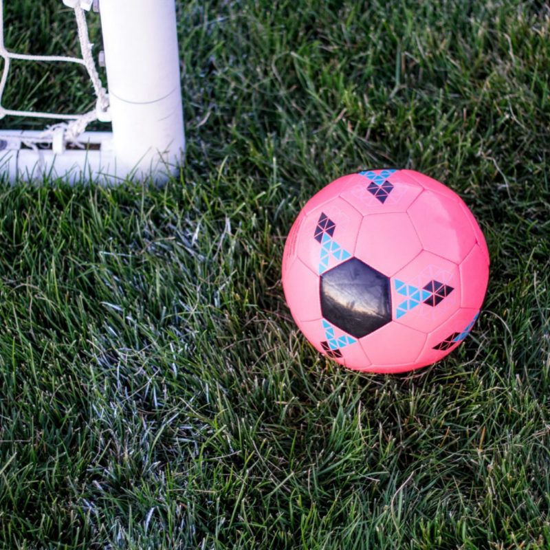 Event goal post and pink football